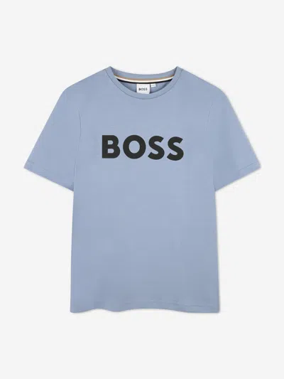 Hugo Boss Babies' Boss Boys Logo Print T-shirt In Blue