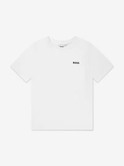 Hugo Boss Babies' Boss Boys Logo Print T-shirt In White
