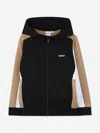 Hugo Boss Boss Boys Logo Print Zip Up Top In Black