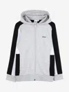 Hugo Boss Boss Boys Logo Print Zip Up Top In Gray