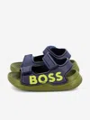 Hugo Boss Boss Boys Logo Sandals In Blue