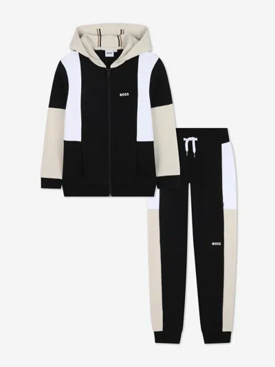 Hugo Boss Babies' Boss Boys Logo Tracksuit In Black