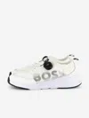 Hugo Boss Boss Boys Logo Trainers In Silver