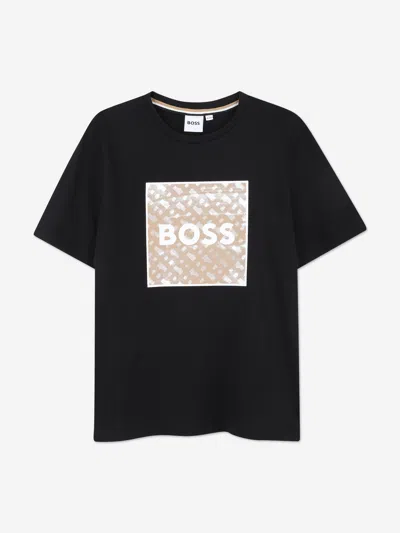 Hugo Boss Babies' Boss Boys Monogram Logo T-shirt In Black