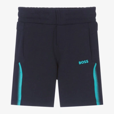 Hugo Boss Kids' Boss Boys Navy Blue Cotton Jersey Shorts