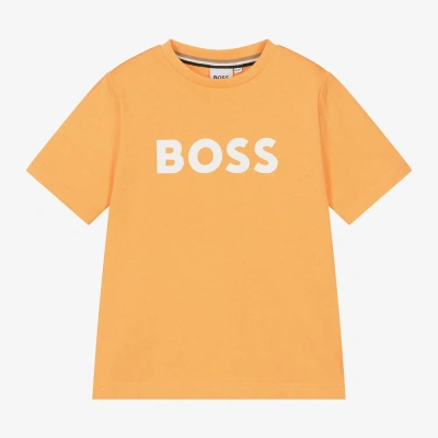 Hugo Boss Kids' Boss Boys Orange Cotton T-shirt