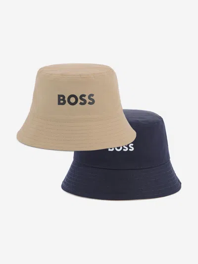 Hugo Boss Kids' Boss Boys Reversible Bucket Hat In Multi