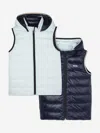 Hugo Boss Boss Boys Reversible Down Padded Gilet In Blue