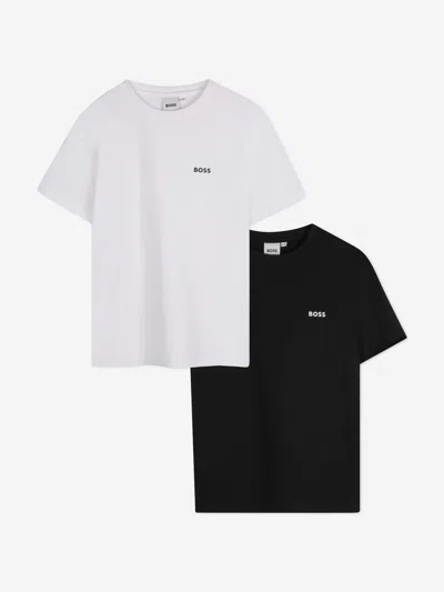 Hugo Boss Babies' Boss Boys Set Of 2 T-shirts Set In White