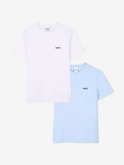 Hugo Boss Babies' Boss Boys Set Of 2 T-shirts Set In Blue