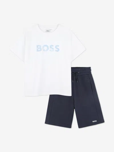 Hugo Boss Kids' Boss Boys Short Set In White