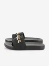Hugo Boss Boss Boys Striped Logo Sliders In Black