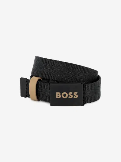 Hugo Boss Babies' Boss Boys Textured Belt In Black