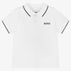 Hugo Boss Boss Boys White Cotton Polo Shirt In White