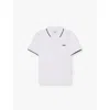 Hugo Boss Boss Boys White Kids Logo-embroidered Cotton-pique Polo Shirt 4-16 Years 14 In White