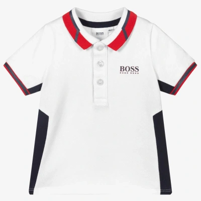 Hugo Boss Babies' Boss Boys White Logo Polo Shirt