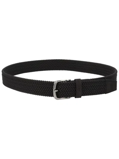 Hugo Boss Boss Braided Belt In Black