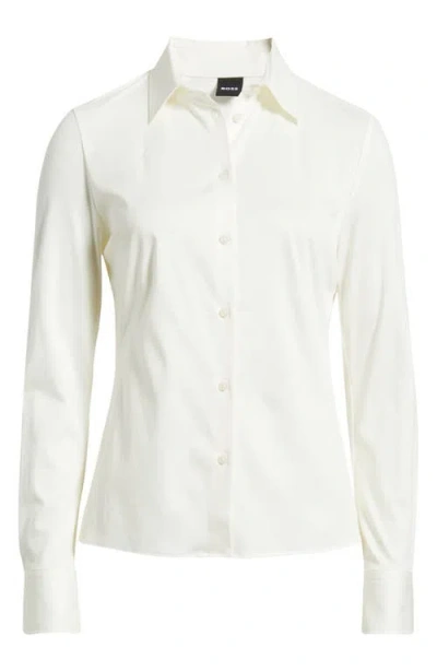Hugo Boss Boss Bronta Tuesday Cotton Button-up Shirt In White