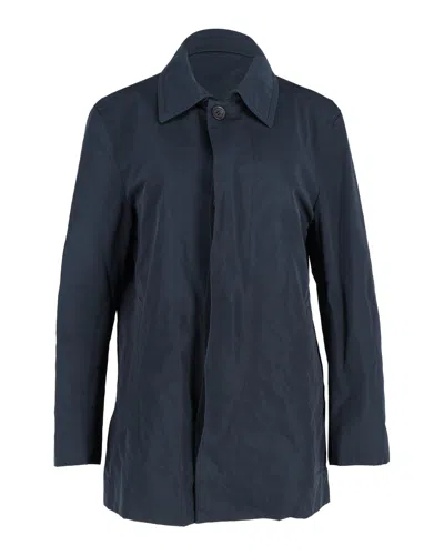 Hugo Boss Boss By  Coat In Navy Blue Polyester In Brown