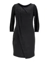 Hugo Boss Boss By  Draped Dress In Black Polyester In Black