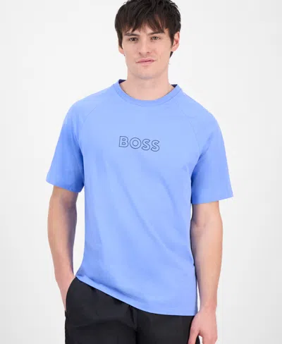 Hugo Boss Boss By  Logo T-shirt, Created For Macy's In Brightblue