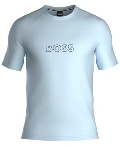 Hugo Boss Boss By  Logo T-shirt, Created For Macy's In Light,pastel Blue