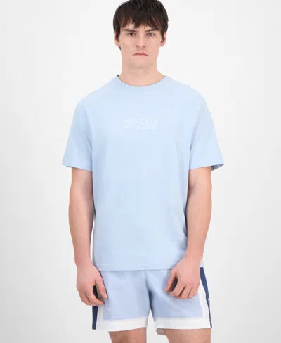 Hugo Boss Boss By  Logo T-shirt, Created For Macy's In Lt,pasblue