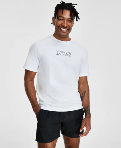 Hugo Boss Boss By  Logo T-shirt, Created For Macy's In White