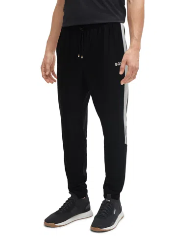 Hugo Boss Boss By  Matteo Berrettini Contrast Tape Tracksuit Bottoms In Black