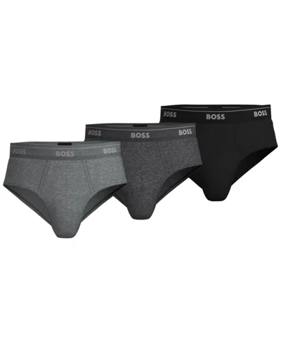 HUGO BOSS BOSS BY HUGO BOSS MEN'S 3-PACK CLASSIC ASSORTED COLOR SOLID BRIEFS