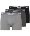 Hugo Boss Boss 3-pack Power Stretch Cotton Trunks In Gray