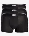 Hugo Boss Boss By  Men's 3-pk. Logo Waistband Trunks In Black