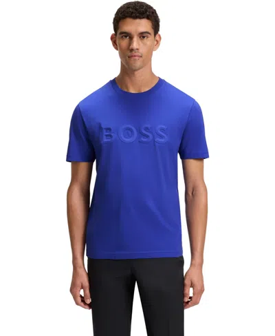 Hugo Boss Boss By  Men's 3d Logo Cotton-jersey T-shirt In Blue