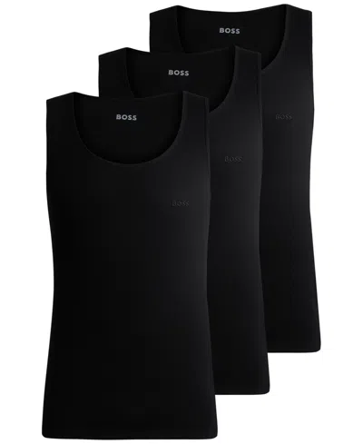 HUGO BOSS BOSS BY HUGO BOSS MEN'S 3-PACK CLASSIC RIBBED TANK TOPS