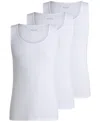 Hugo Boss Three-pack Of Cotton Tank Tops With Embroidered Logos In White