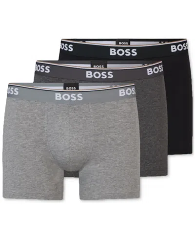 Hugo Boss Boss By  Men's 3-pk. Power Stretch Assorted Color Solid Boxer Briefs In Multi
