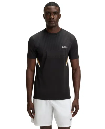Hugo Boss Boss By  Men's Active Moisture Management Slim-fit T-shirt In Black