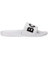 Hugo Boss Bay Logo-embossed Slides In White