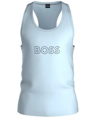 Hugo Boss Boss By  Men's Beach Logo Tank Top In Light,pastel Blue