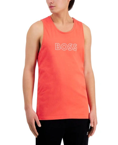 Hugo Boss Boss By  Men's Beach Logo Tank Top In Medium Red