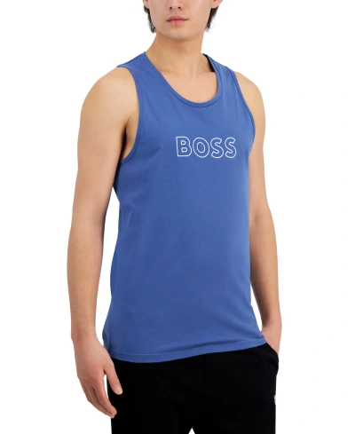 Hugo Boss Boss By  Men's Beach Logo Tank Top In Open Blue