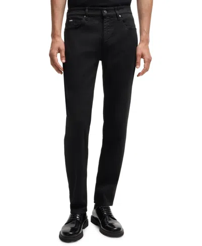 HUGO BOSS BOSS BY HUGO BOSS MEN'S BLACK SUPER-SOFT REGULAR-FIT JEANS