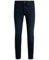 Hugo Boss Boss By  Men's Blue-black Soft-motion Slim-fit Jeans In Dark Blue
