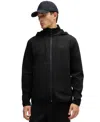 Hugo Boss Bonded-fleece Zip-up Hoodie With Logo Detail In Black