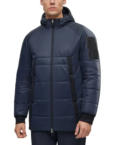 Hugo Boss Boss By  Men's Branded Sleeve Pocket Regular-fit Jacket In Dark Blue