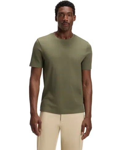 Hugo Boss Boss By  Men's Bubble-jacquard Structure T-shirt In Green