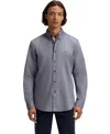Hugo Boss Button-down Cotton Shirt In Gray