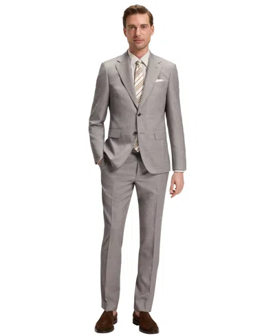 Hugo Boss Boss By  Men's Checked Virgin Wool Regular-fit Suit In Brown