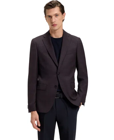 Hugo Boss Boss By  Men's Checked Virgin Wool Slim-fit Blazer In Black