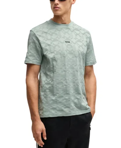 HUGO BOSS BOSS BY HUGO BOSS MEN'S CIRCLE JACQUARD RELAXED-FIT T-SHIRT